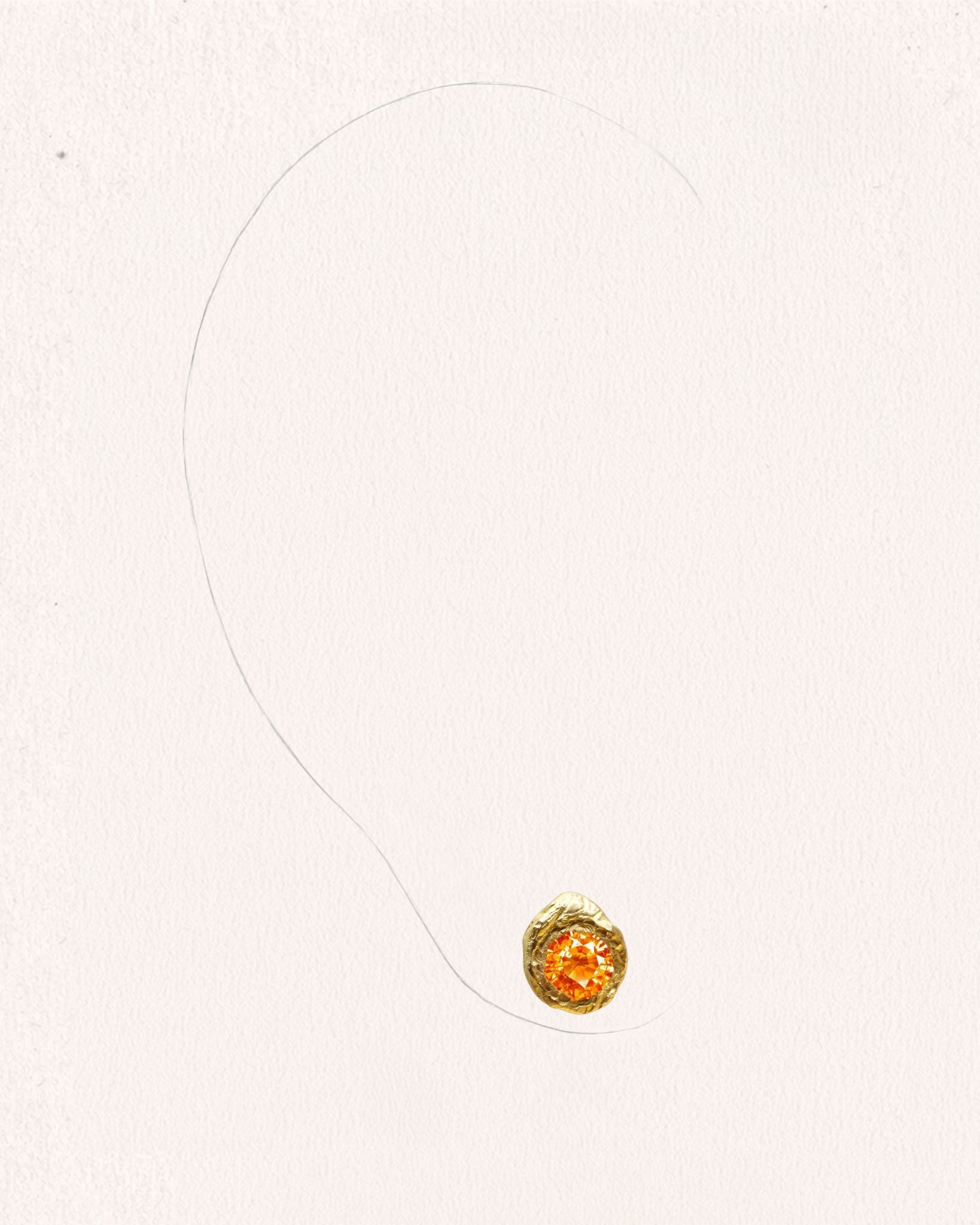 Solitaire Oda 0.50 Sapphire Gold Earring [Single]