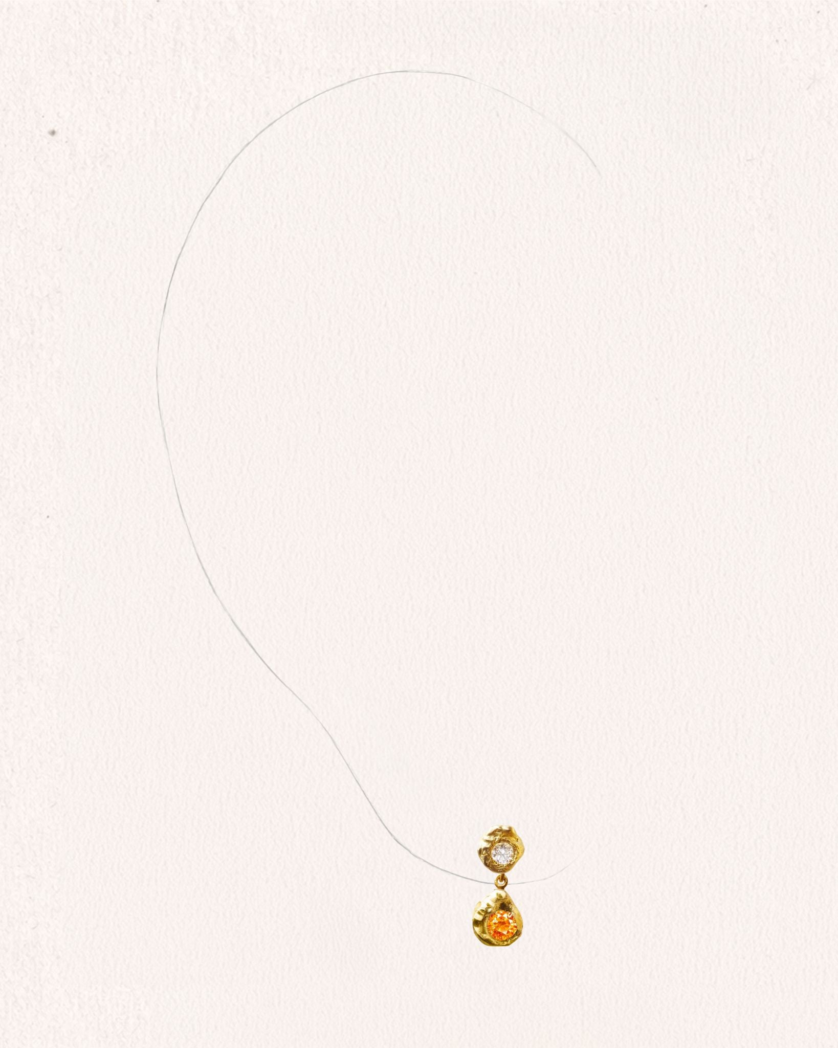 Solitaire Rudina 0.15 Sapphire Gold Earring [Single]