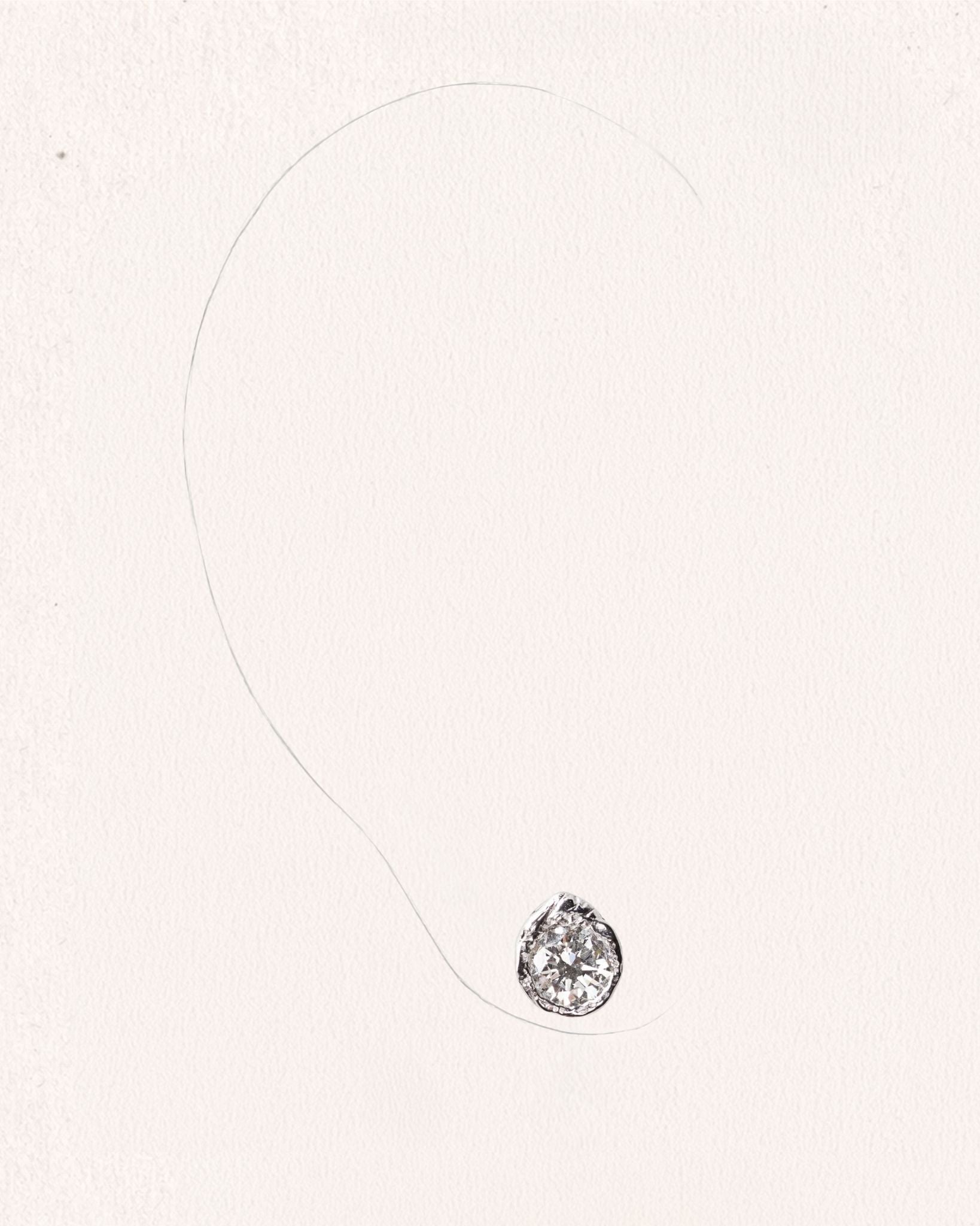 Solitaire Iman 0.50 ct Diamond White Gold Earring [Single]