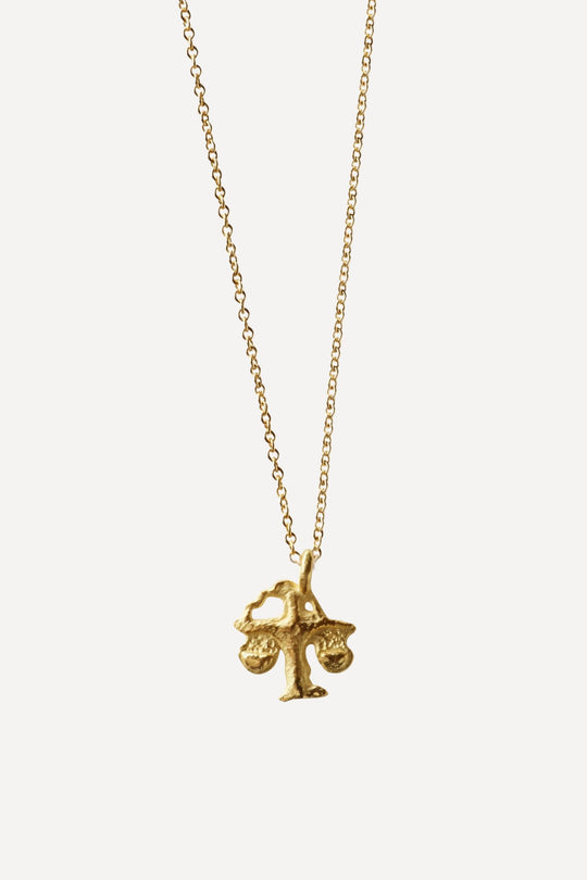 Star Sign Poetry Libra Mini Gold Necklace