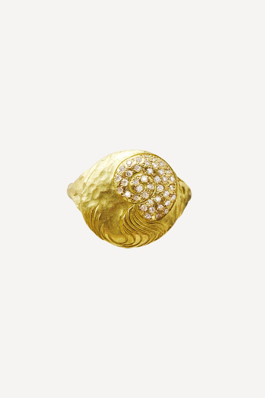 Star Sign Poetry Aquarius Lux Diamond Gold Ring