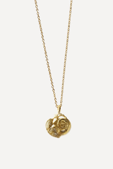 Star Sign Poetry Aquarius Mini Gold Necklace - Front View | Elhanati 