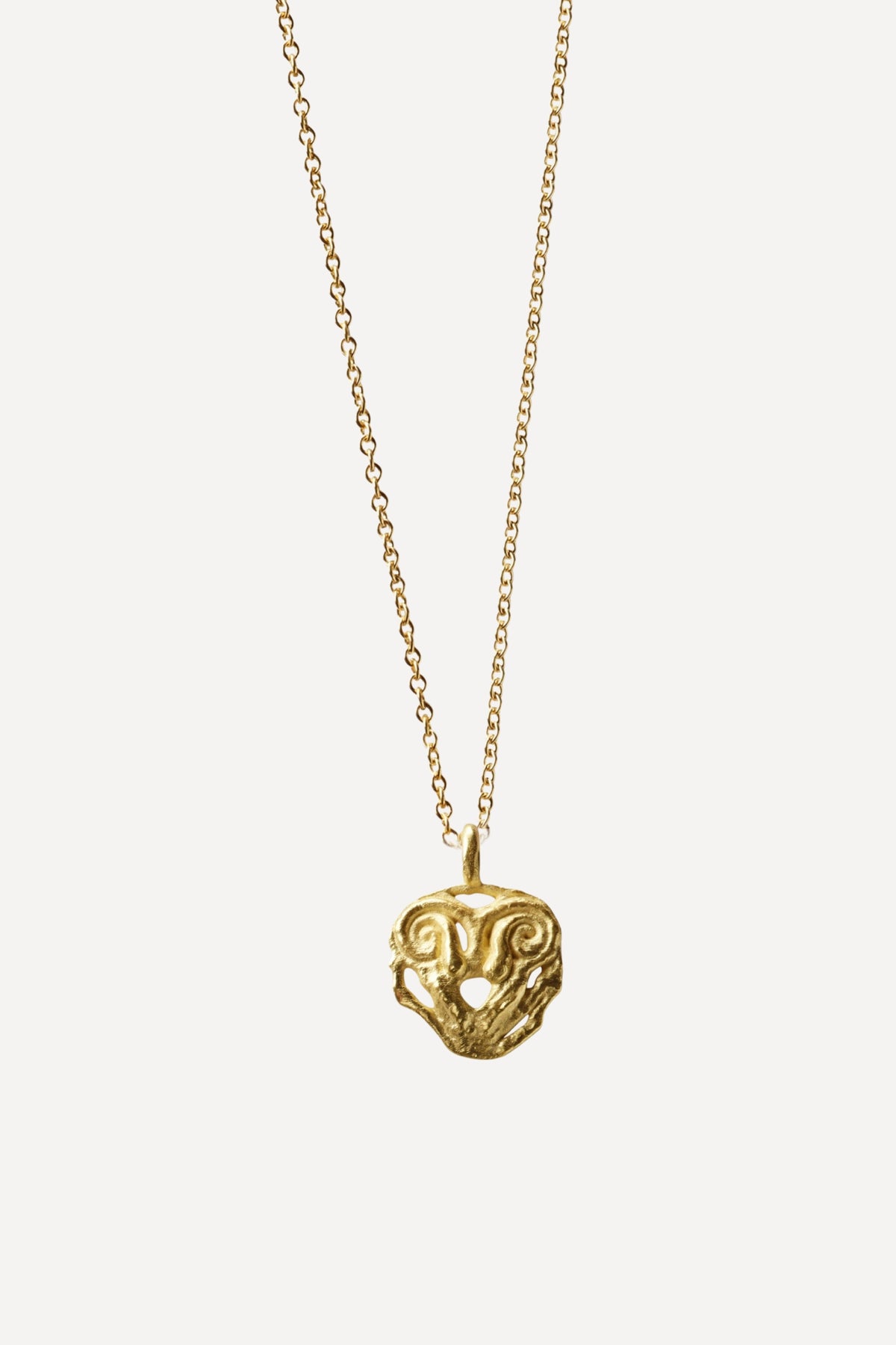 Star Sign Poetry Aries Mini Gold Necklace - Front View | Elhanati 