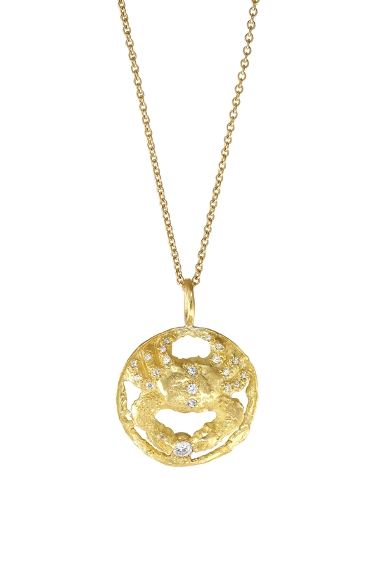 Star Sign Poetry Cancer Lux Diamond Gold Necklace