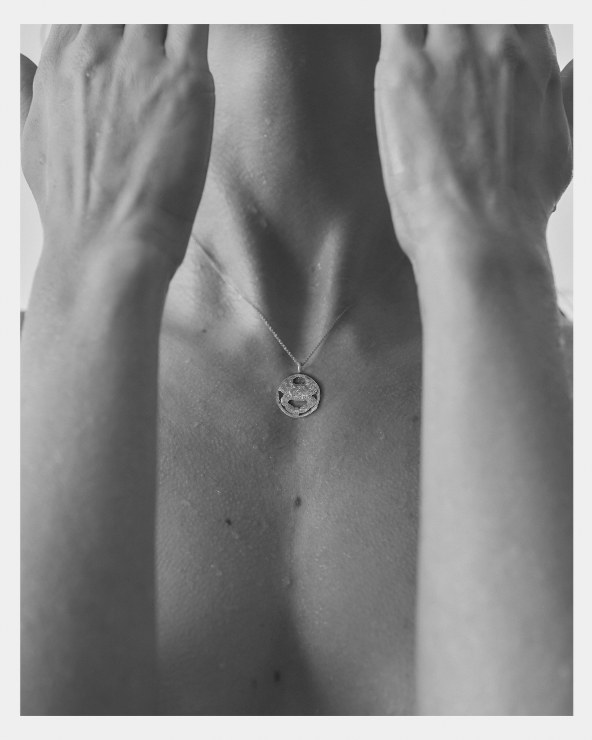 Star Sign Poetry Cancer Lux Diamond Gold Necklace - On Model | Elhanati 