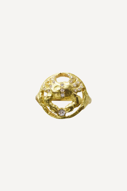 Star Sign Poetry Cancer Lux Diamond Gold Ring
