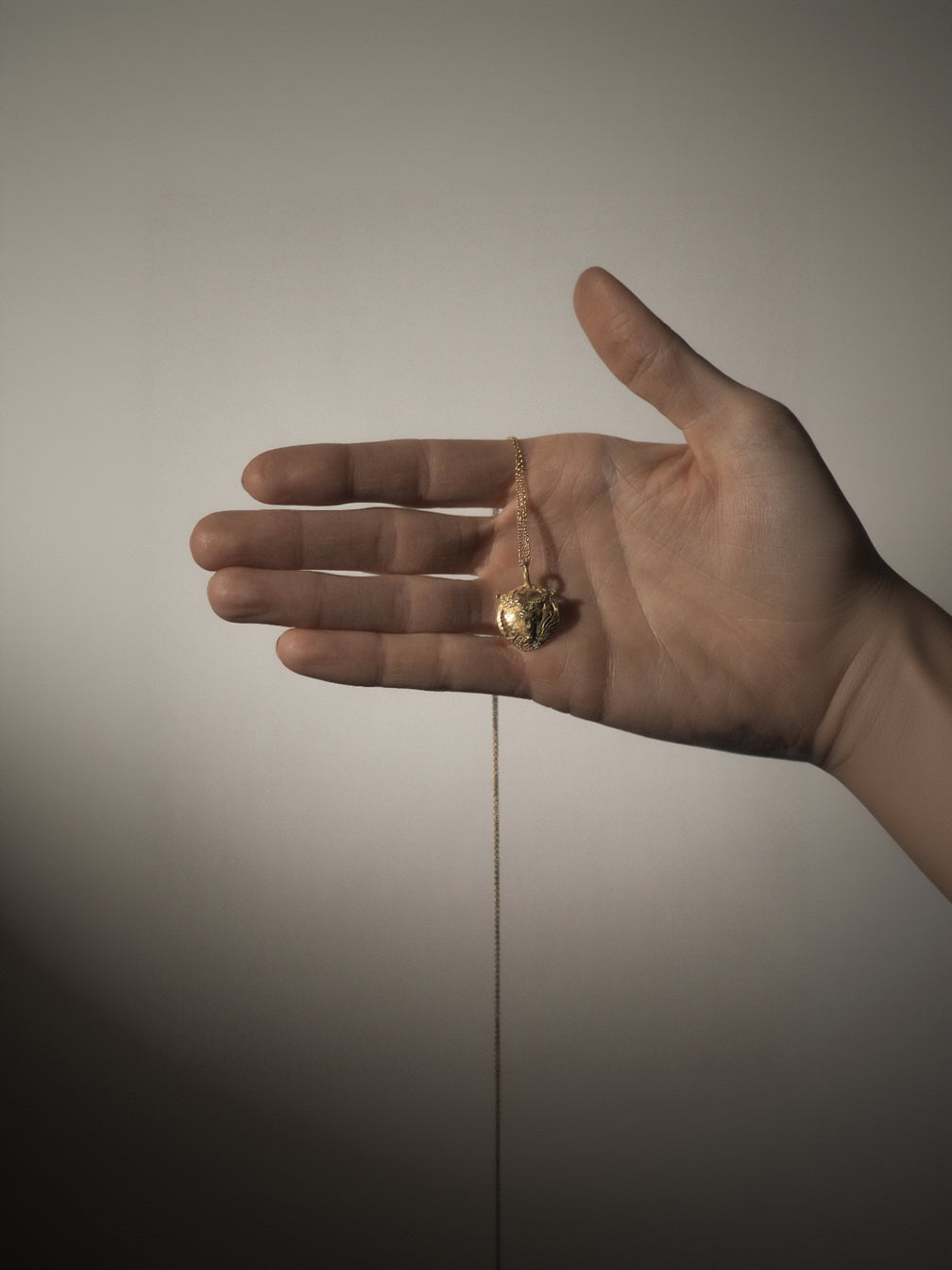Star Sign Poetry Capricorn Lux Diamond Gold Necklace - On Model Hand | Elhanati 