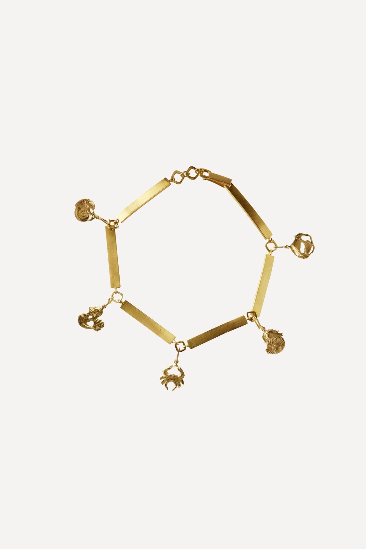 Star Sign Poetry Five Charm Gold Bracelet - Front View | Elhanati 