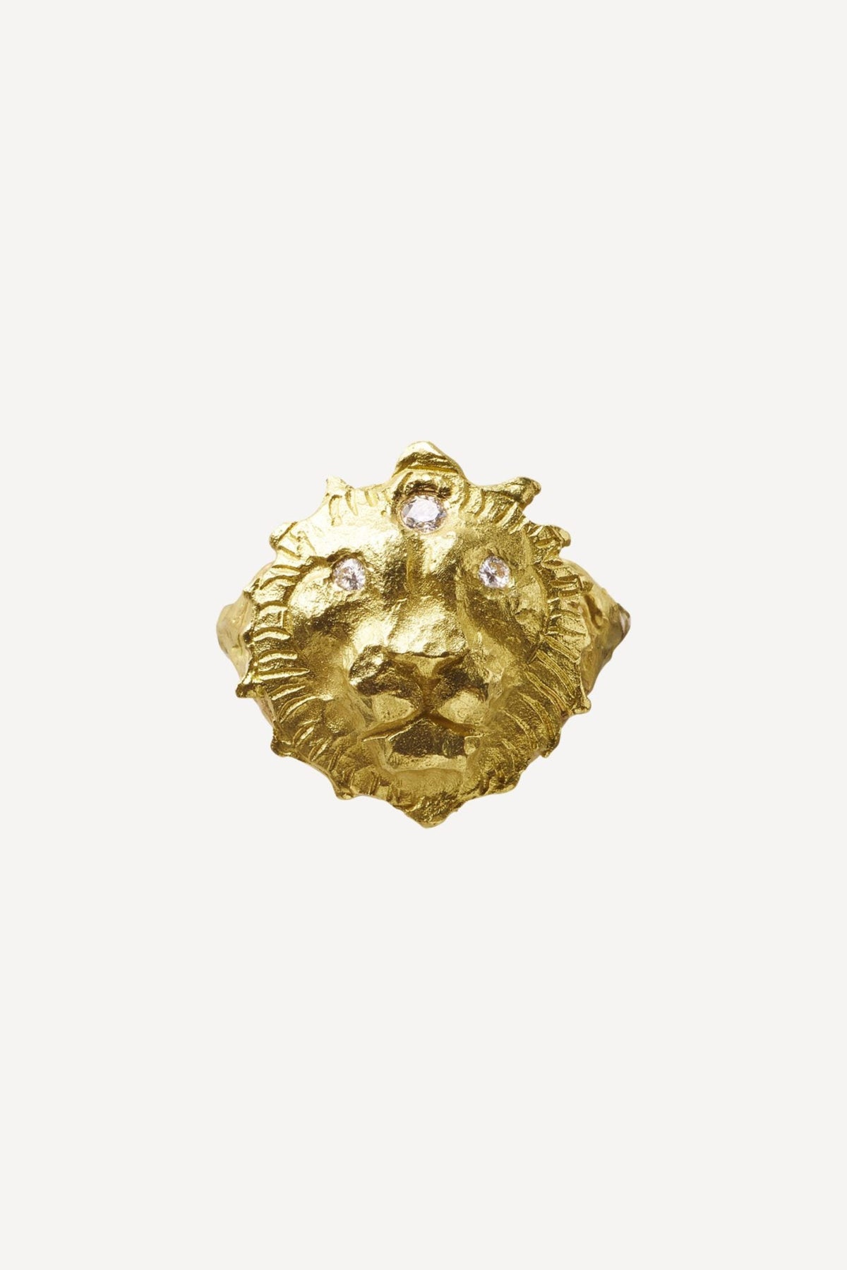 Star Sign Poetry Leo Lux Diamond Gold Ring - Front View | Elhanati 