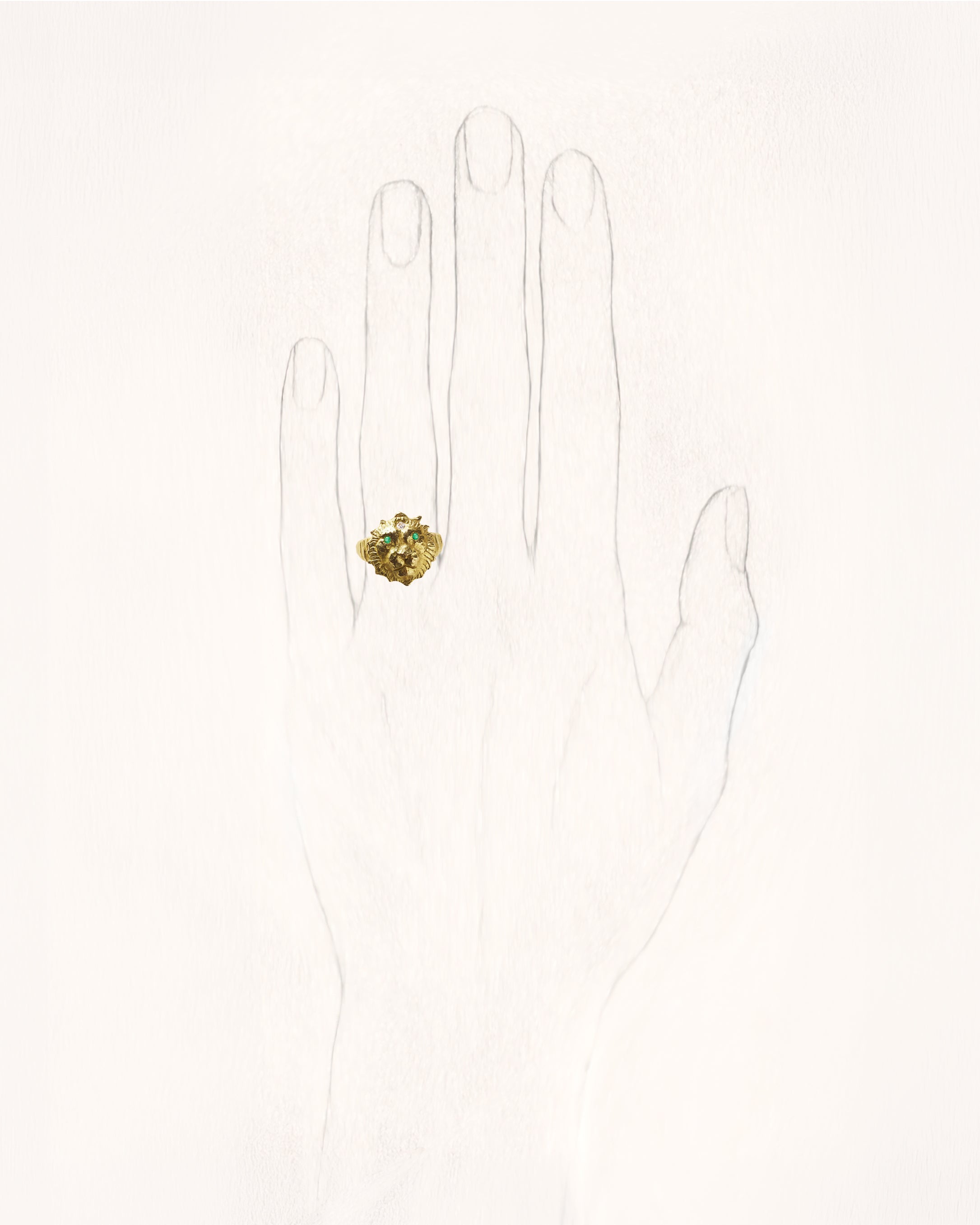 Star Sign Poetry Leo Lux Emerald Gold Ring