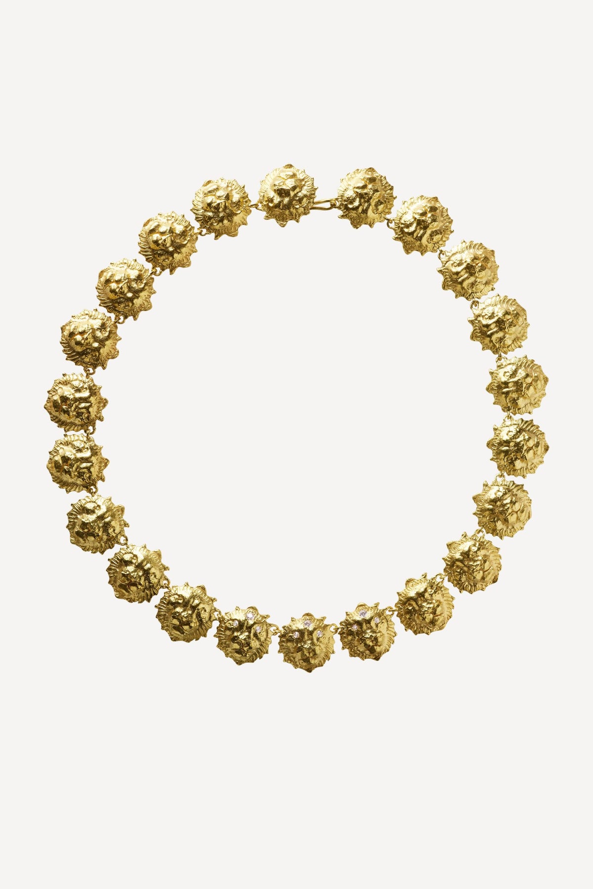 Star Sign Poetry Leo Master Diamond Gold Choker - Front View | Elhanati 