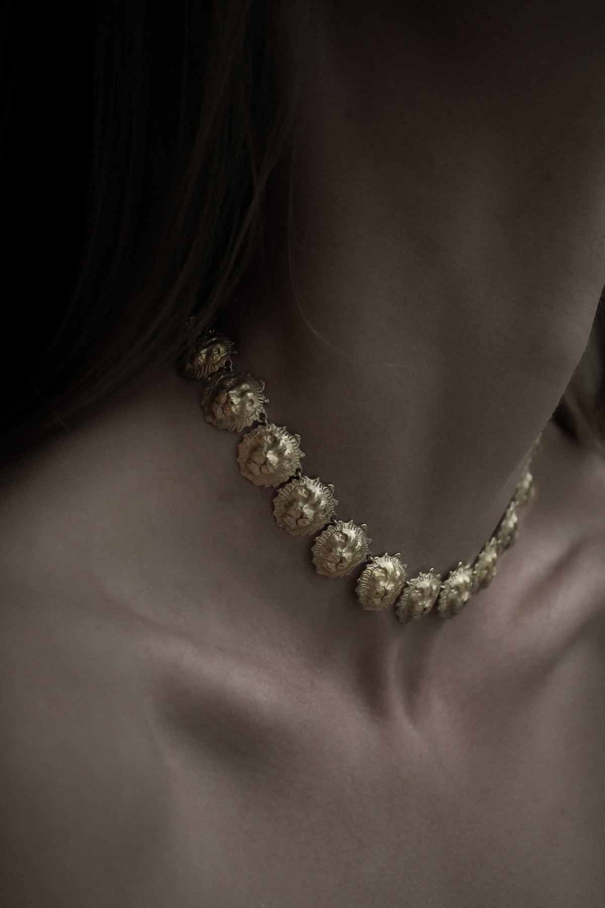 Star Sign Poetry Leo Master Diamond Gold Choker - On Model | Elhanati 