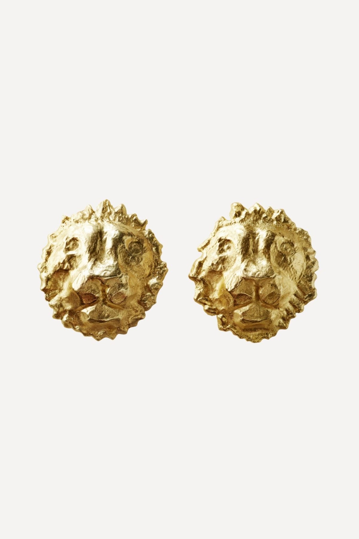 Star Sign Poetry Lioness Master Earrings [Pair] - Front View | Elhanati 