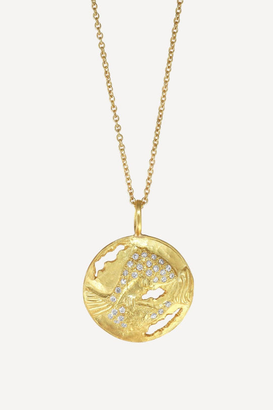 Star Sign Poetry Pisces Lux Diamond Gold Necklace