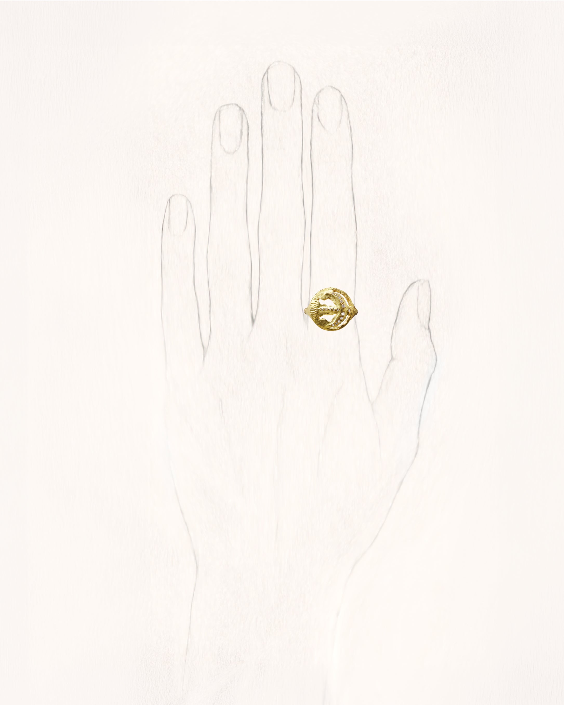 Star Sign Poetry Sagittarius Lux Diamond Gold Ring
