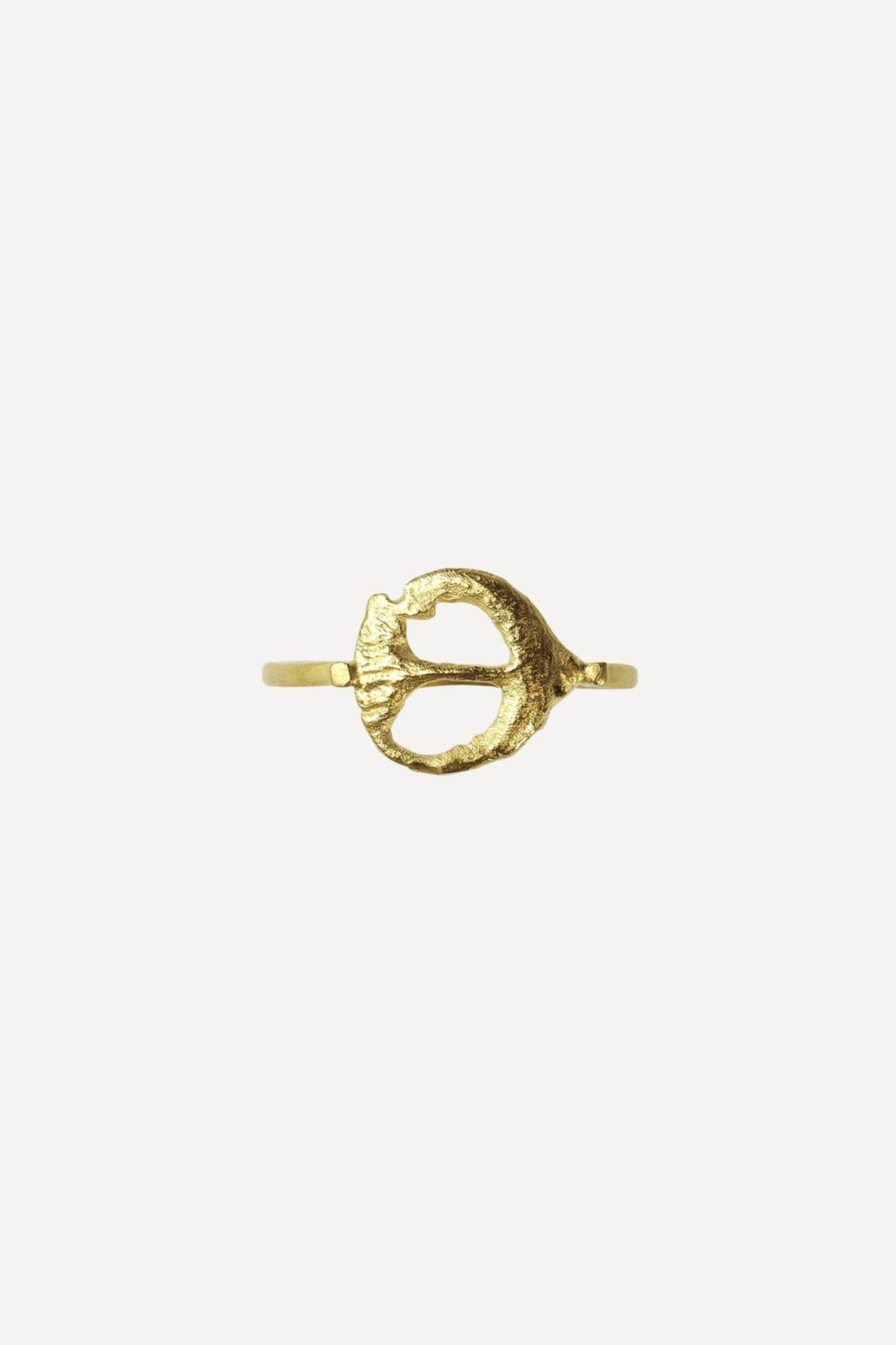 Star Sign Poetry Sagittarius Petite Gold Ring - Front View | Elhanati 