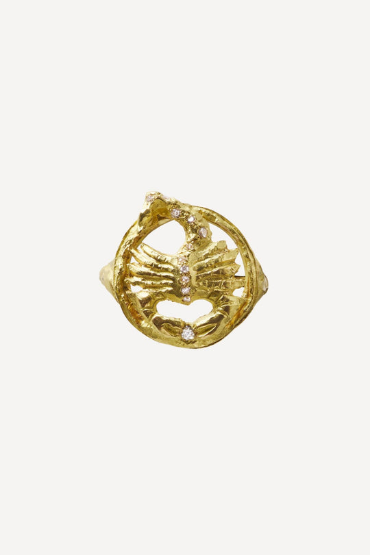 Star Sign Poetry Scorpio Lux Diamond Gold Ring