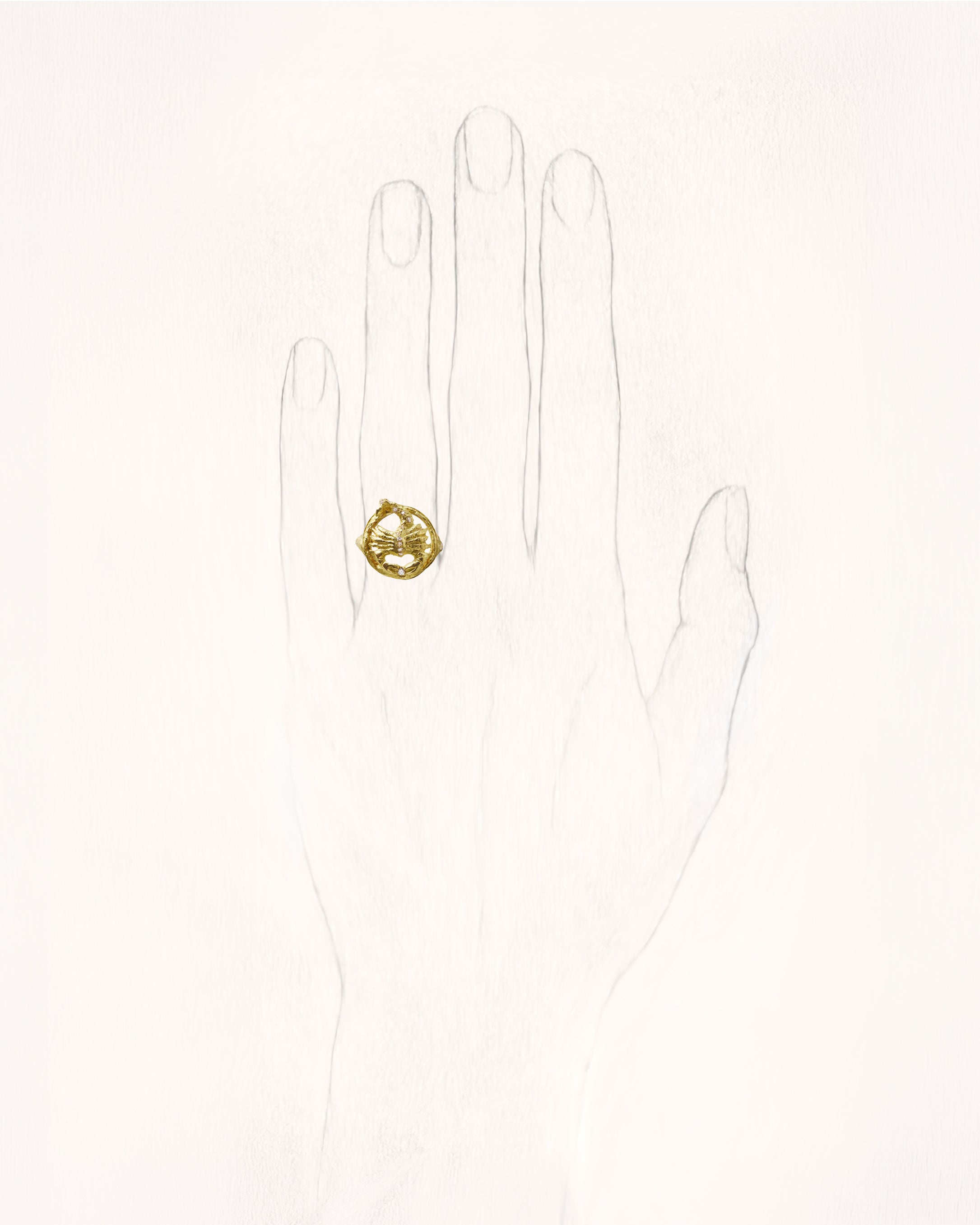 Star Sign Poetry Scorpio Lux Diamond Gold Ring