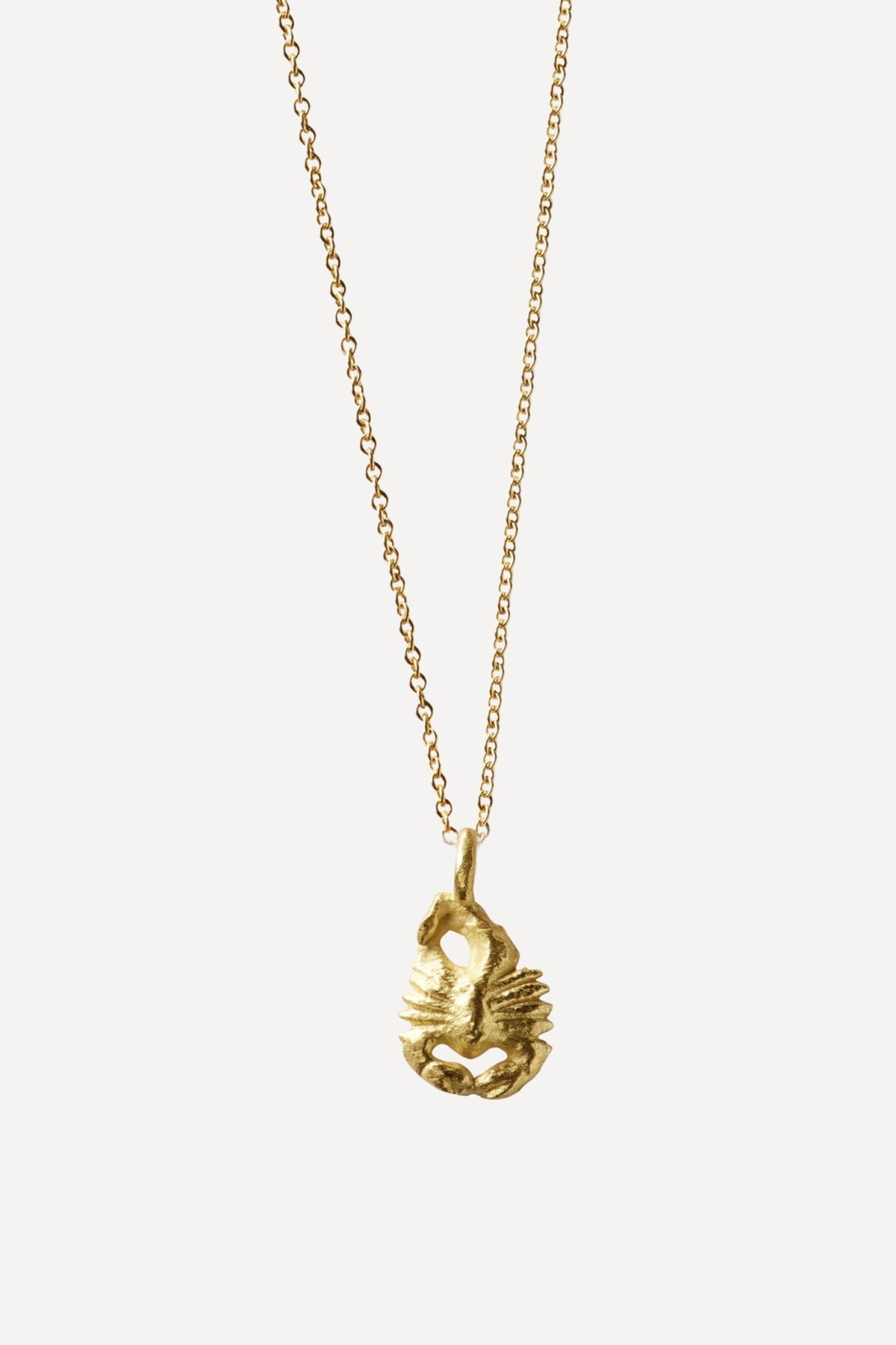 Star Sign Poetry Scorpio Mini Gold Necklace - Front View | Elhanati 
