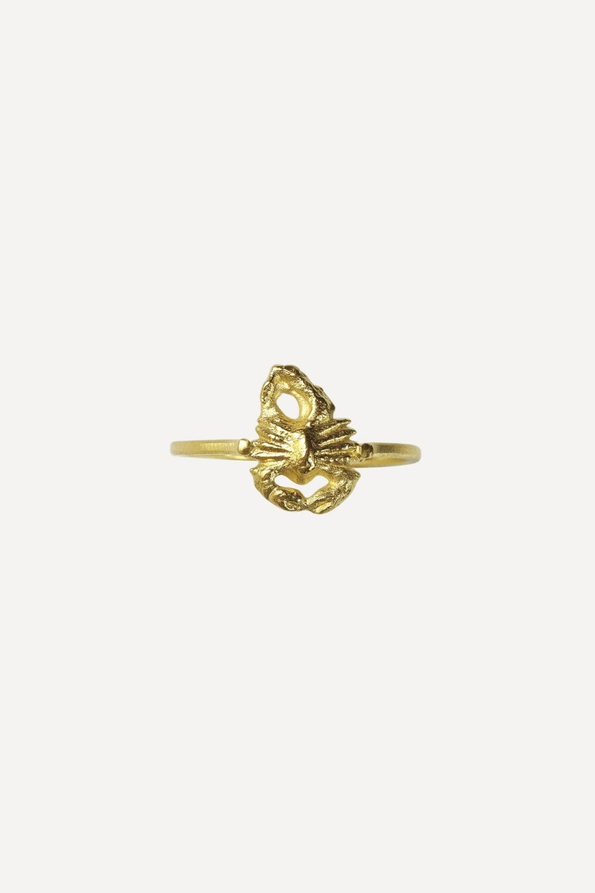 Star Sign Poetry Scorpio Petite Gold Ring - Front View | Elhanati 