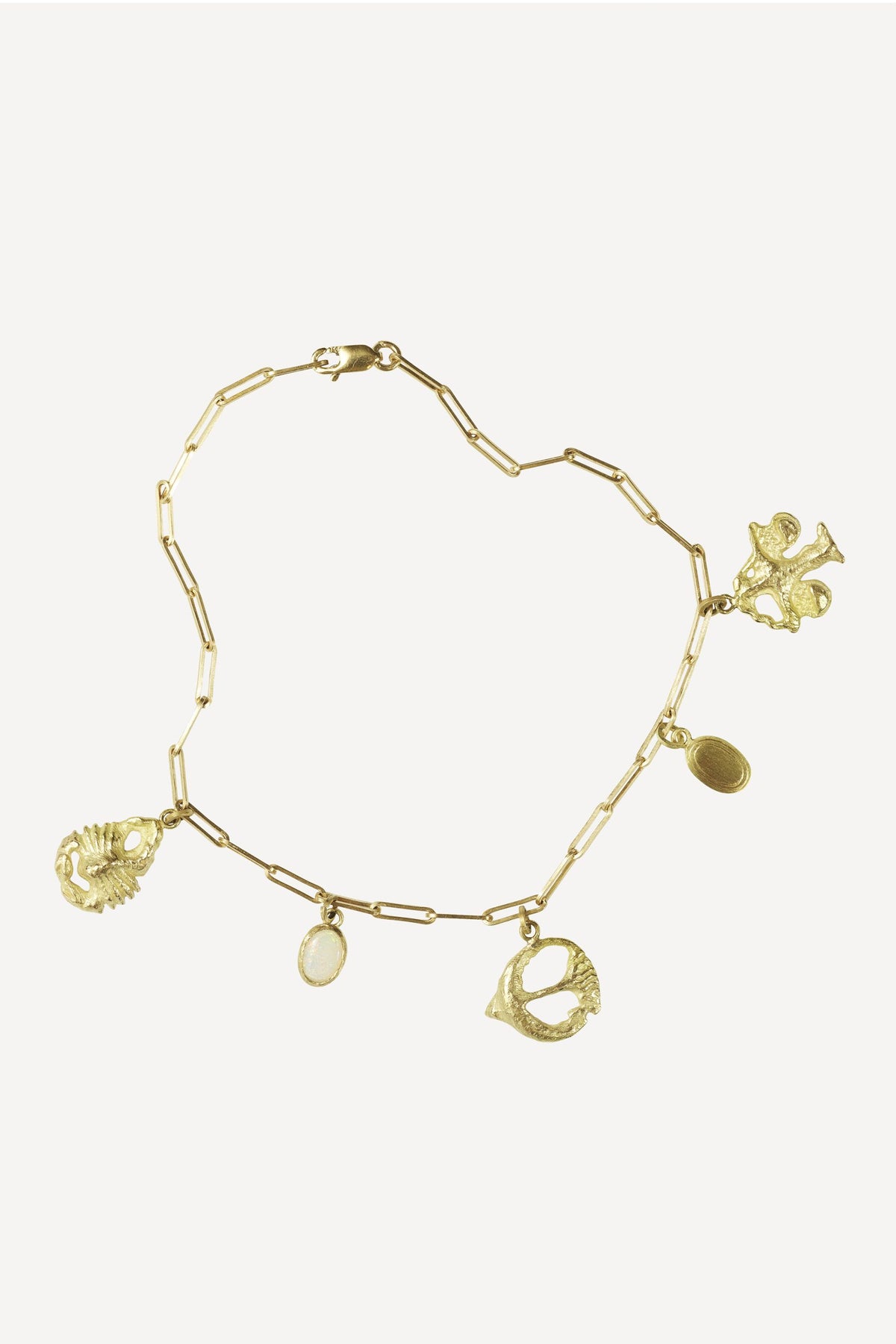 Star Sign Poetry Simple Graphic Charm Gold Bracelet - Front View | Elhanati 