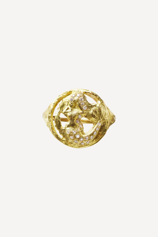 Star Sign Poetry Virgo Lux Diamond Gold Ring