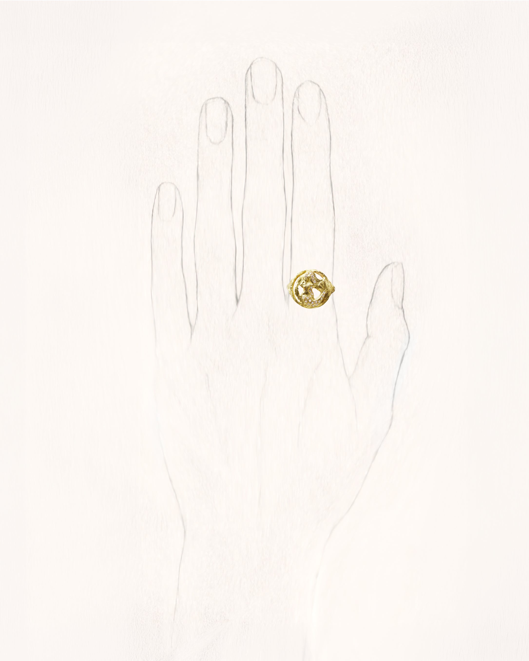 Star Sign Poetry Virgo Lux Diamond Gold Ring