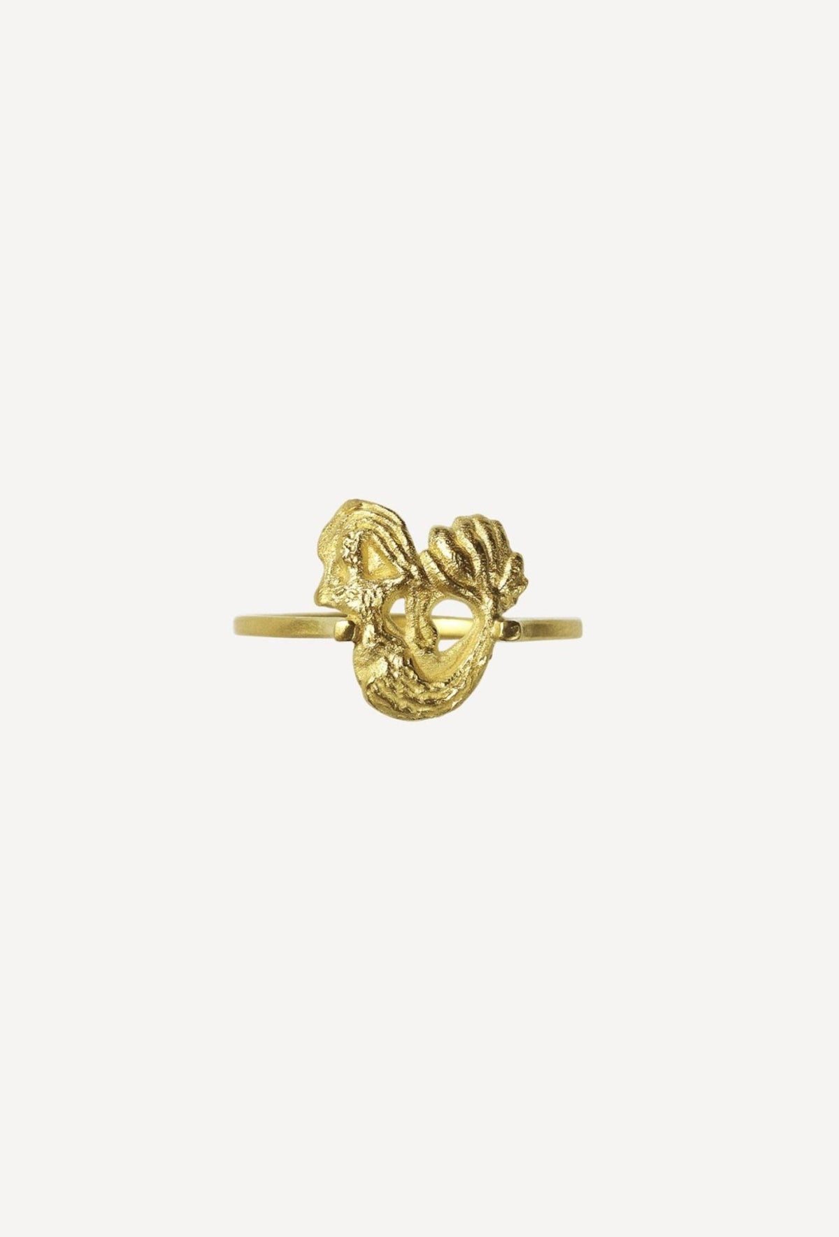 Star Sign Poetry Virgo Petite Gold Ring - Front View | Elhanati 
