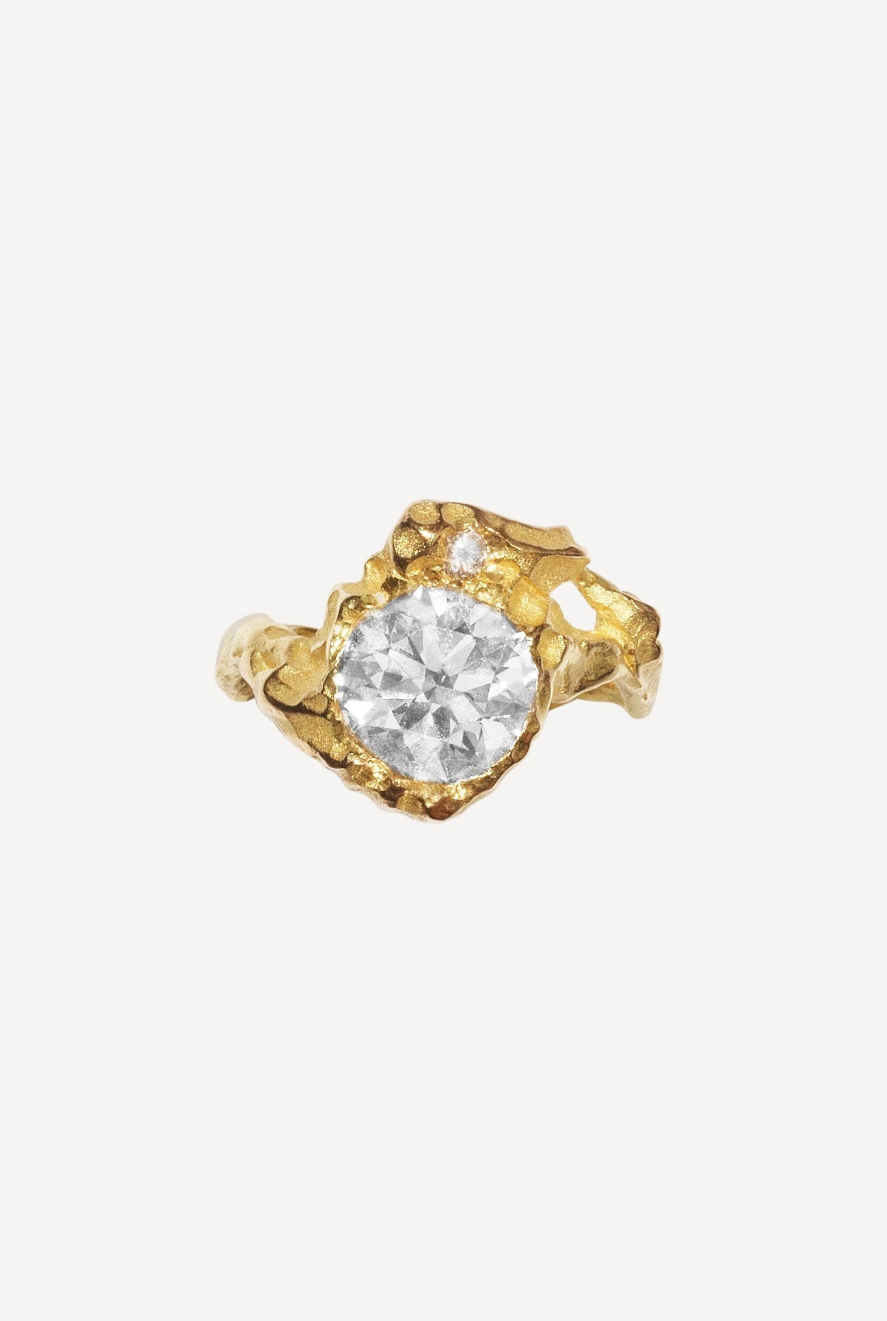 The Sun Big Diamond Gold Ring