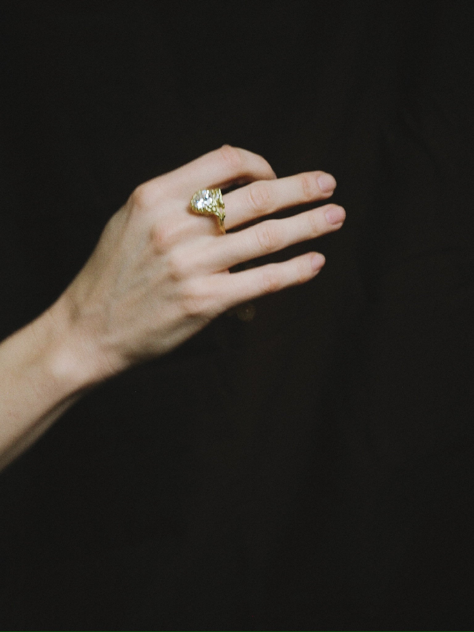 The Sun Big Diamond Gold Ring