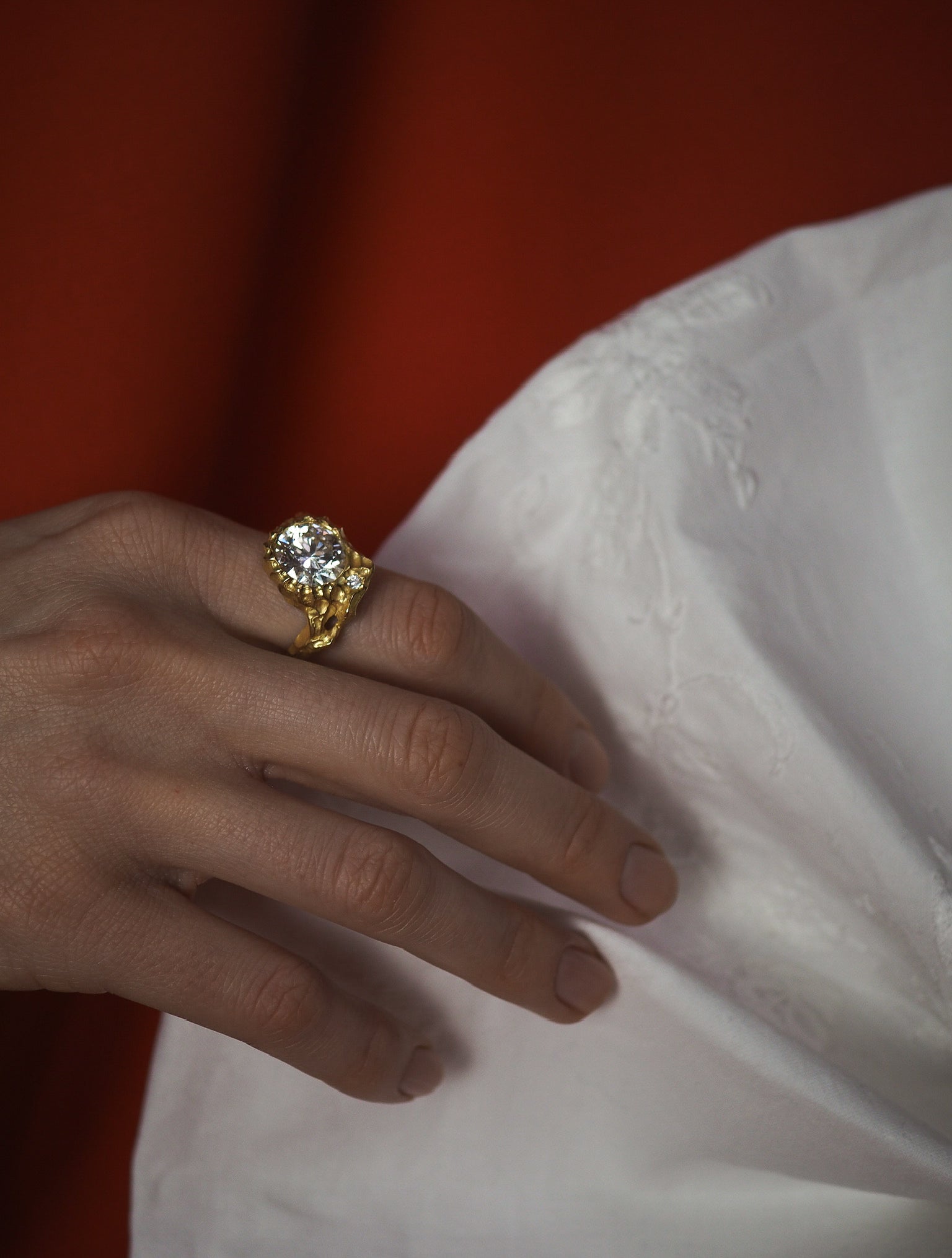 The Sun Big Diamond Gold Ring