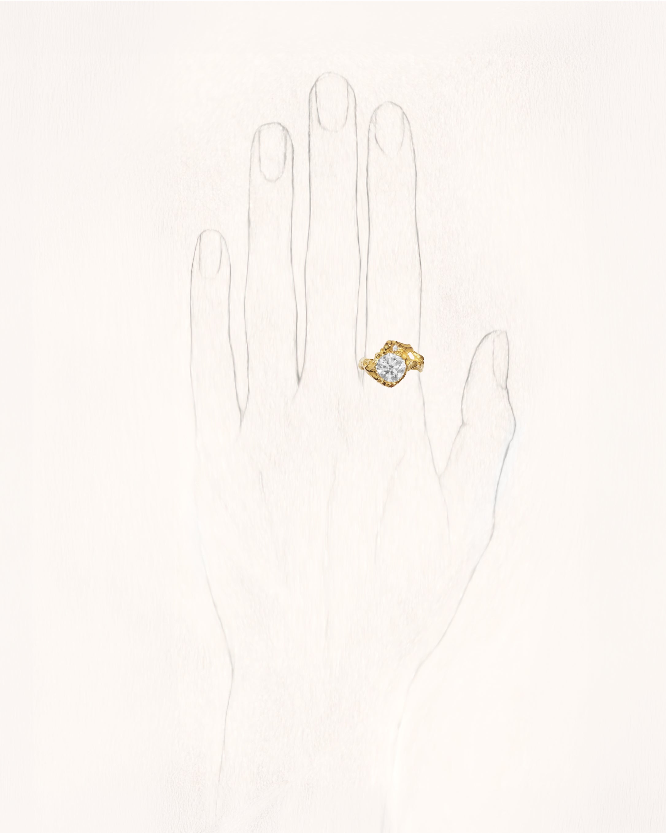 The Sun Big Diamond Gold Ring
