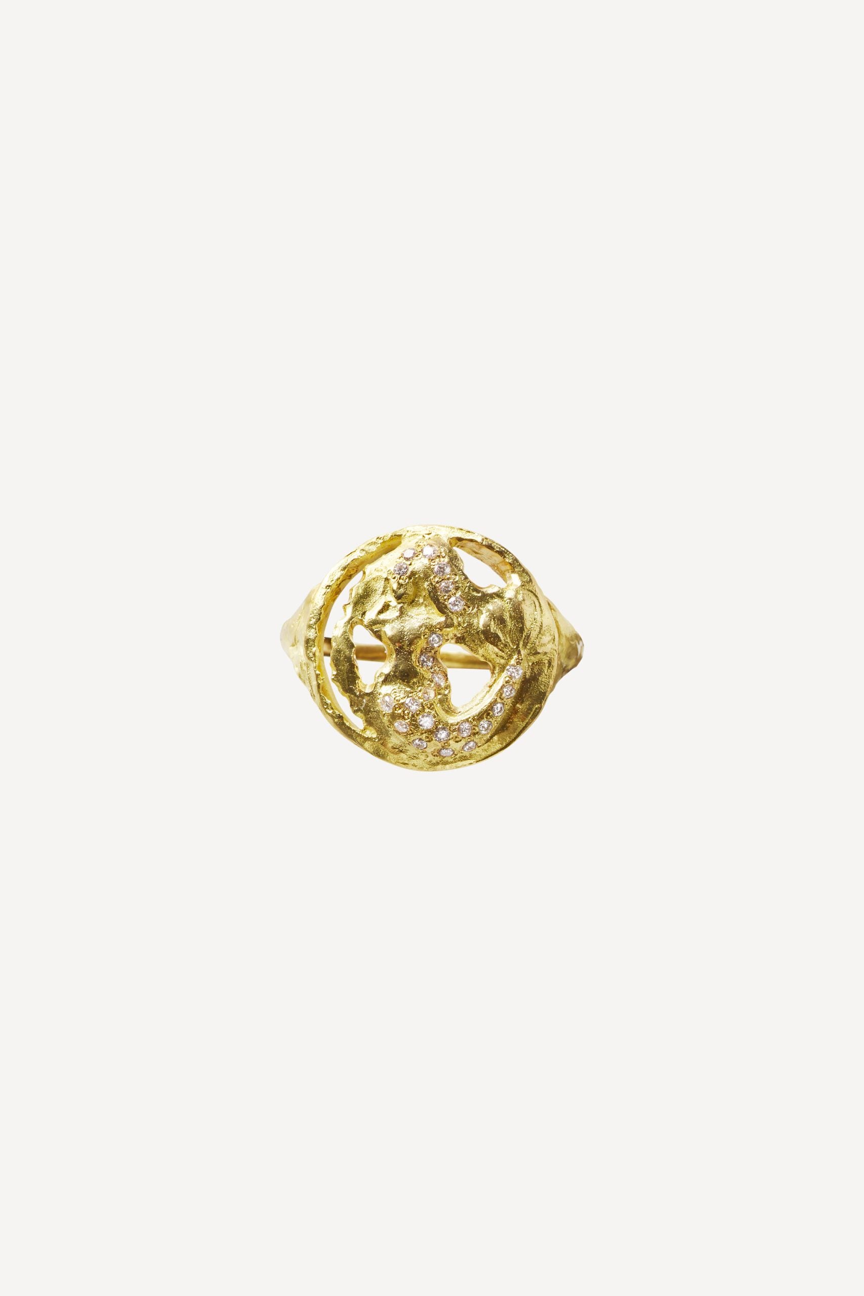 Star Sign Poetry Virgo Lux Diamond Gold Ring