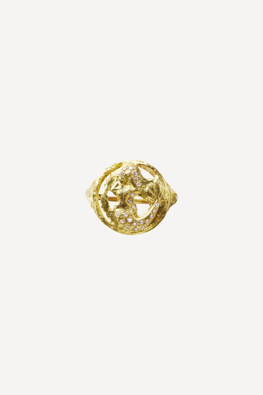 Star Sign Poetry Virgo Lux Diamond Gold Ring