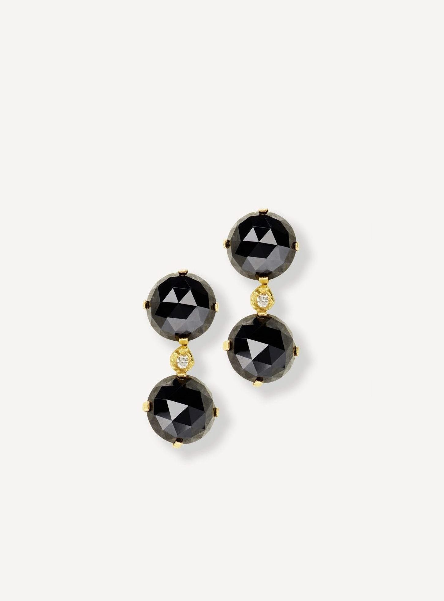 Black Orchid Evita Big 0.10 ct Diamond Gold Earrings [Pair]