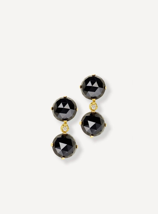 Black Orchid Evita Big 0.10 ct Diamond Gold Earrings [Pair]