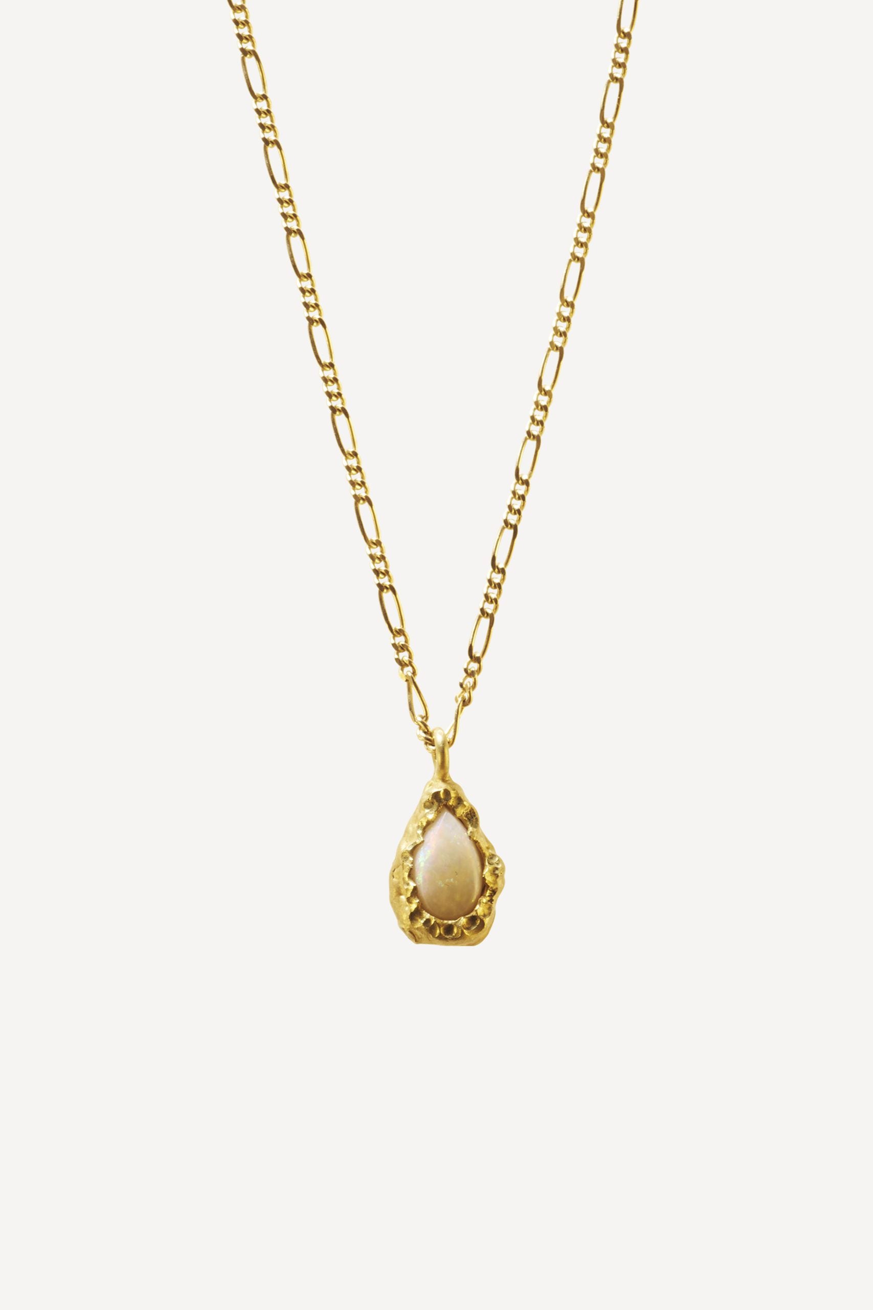 Opal World Teardrop Gold Necklace