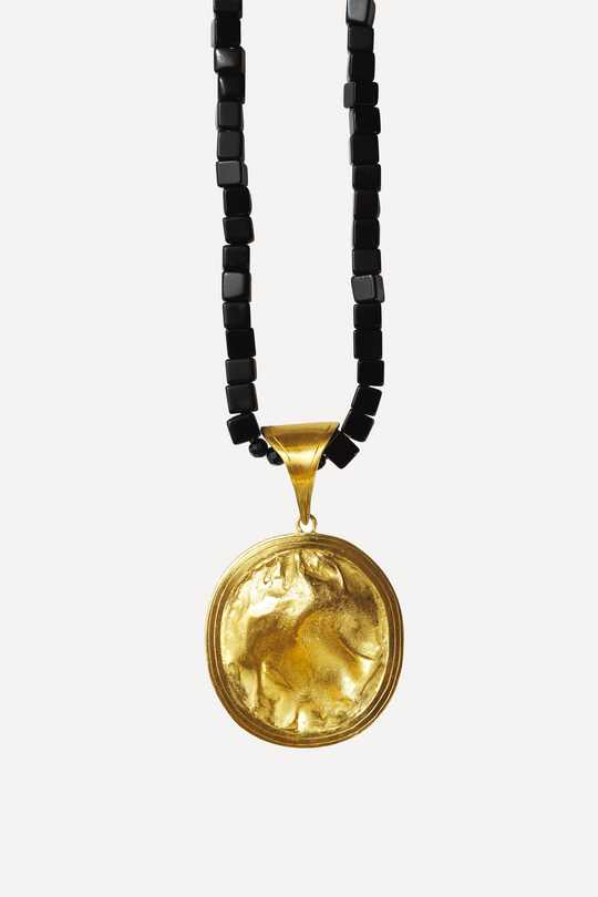 Opal Noir Grazia Nude Big Onyx and Opal Chain Necklace