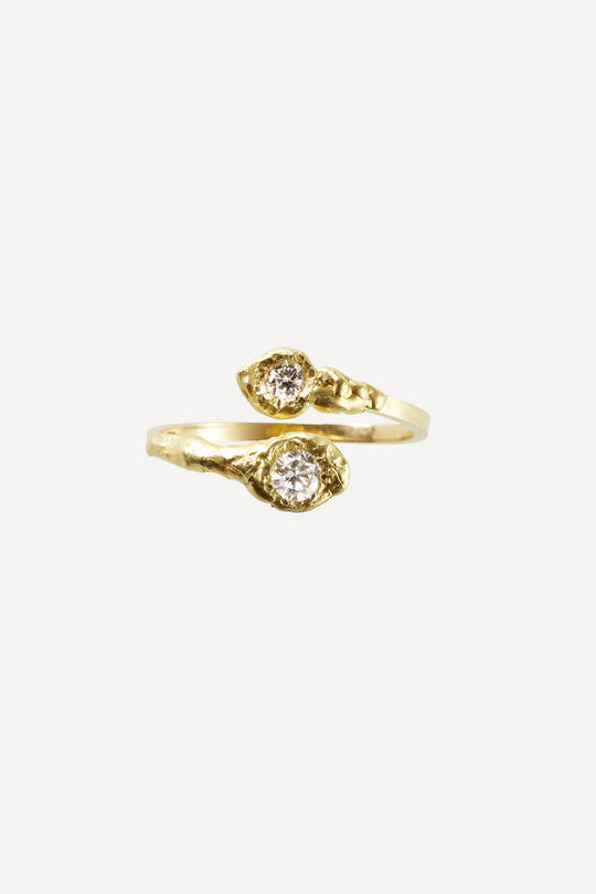 Solitaire Iman Duo 0.30 ct Diamond Gold Ring