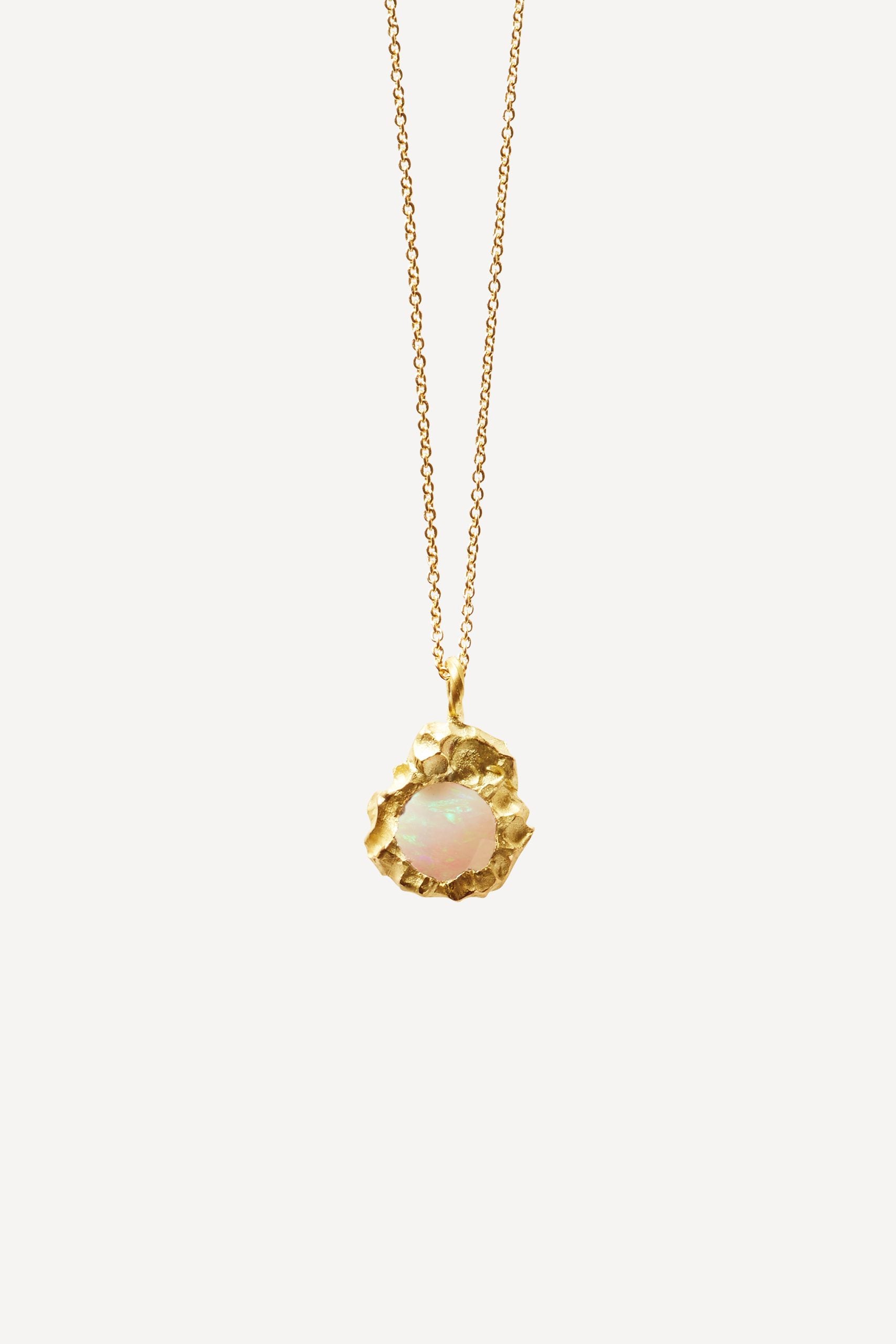 Opal World Sun Big Gold Necklace